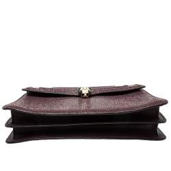 Bvlgari Plum Stingray and Leather Medium Serpenti Forever Shoulder Bag
