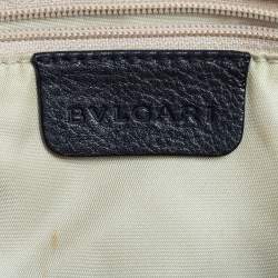 Pre Owned Bvlgari Black Canvas And Leather Front Pocket Satchel