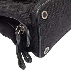 Pre Owned Bvlgari Black Canvas And Leather Front Pocket Satchel