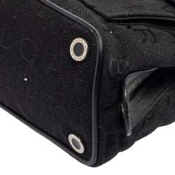 Pre Owned Bvlgari Black Canvas And Leather Front Pocket Satchel