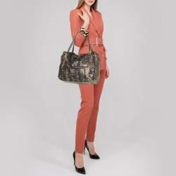  Bvlgari Gold Python Monete Shoulder Bag