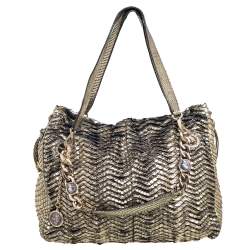  Bvlgari Gold Python Monete Shoulder Bag