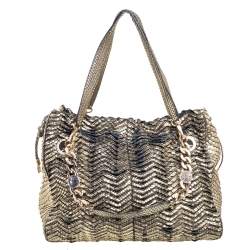  Bvlgari Gold Python Monete Shoulder Bag