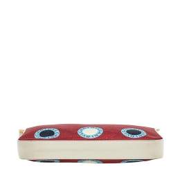 Bvlgari Multicolor Logo Print Fabric And Leather Baguette Shoulder Bag