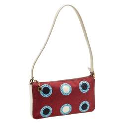 Bvlgari Multicolor Logo Print Fabric And Leather Baguette Shoulder Bag