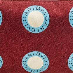 Bvlgari Multicolor Logo Print Fabric And Leather Baguette Shoulder Bag