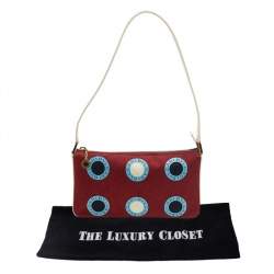 Bvlgari Multicolor Logo Print Fabric And Leather Baguette Shoulder Bag