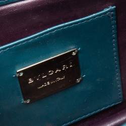 Pre Owned Bvlgari Teal Quilted Scaglie Leather Small Serpenti Forever Shoulder Bag