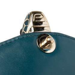 Pre Owned Bvlgari Teal Quilted Scaglie Leather Small Serpenti Forever Shoulder Bag