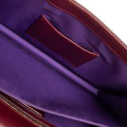 Bvlgari Burgundy Leather Serpenti Forever Top Handle Bag