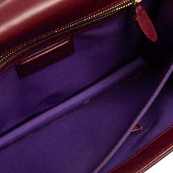 Bvlgari Burgundy Leather Serpenti Forever Top Handle Bag