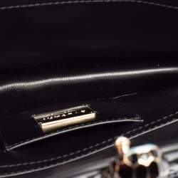 Bvlgari Black Leather And Python Serpenti Forever Chain Clutch