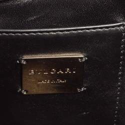 Bvlgari Black Leather And Python Serpenti Forever Chain Clutch
