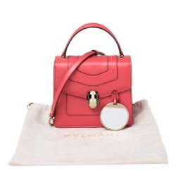 Bvlgari Pink Leather Serpenti Forever Flap Top Handle Bag