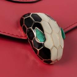 Bvlgari Pink Leather Serpenti Forever Flap Top Handle Bag