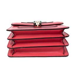 Bvlgari Pink Leather Serpenti Forever Flap Top Handle Bag