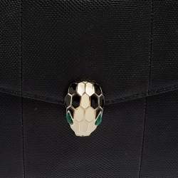 Bvlgari Black Karung Serpenti Forever Flap Shoulder Bag