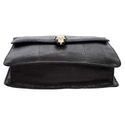 Bvlgari Black Karung Serpenti Forever Flap Shoulder Bag