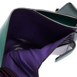 Pre Owned Bvlgari Green Leather Serpenti Forever Bifold Wallet