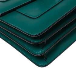Bvlgari Green Leather Serpenti Forever Top Handle Bag