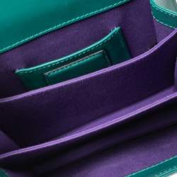 Bvlgari Green Leather Serpenti Forever Top Handle Bag