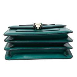 Bvlgari Green Leather Serpenti Forever Top Handle Bag