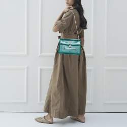 Pre Owned حقيبة كتف بلغاري سيربنتي فوريفر جلد أخضر إميرالد متوسطة