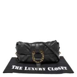 Bvlgari Black Leather Flap Shoulder Bag