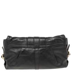 Bvlgari Black Leather Flap Shoulder Bag