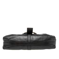 Bvlgari Black Leather Flap Shoulder Bag