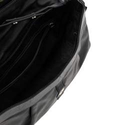 Bvlgari Black Leather Flap Shoulder Bag