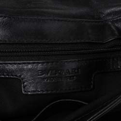 Bvlgari Black Leather Flap Shoulder Bag
