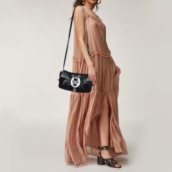 Bvlgari Black Leather Flap Shoulder Bag