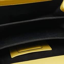 Pre Owned Bvlgari Yellow Leather Serpenti Forever Flap Top Handle Bag