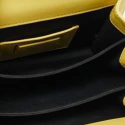 Pre Owned Bvlgari Yellow Leather Serpenti Forever Flap Top Handle Bag