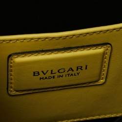 Pre Owned Bvlgari Yellow Leather Serpenti Forever Flap Top Handle Bag
