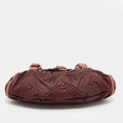 Bvlgari Brown Pleated Leather And Python Satchel