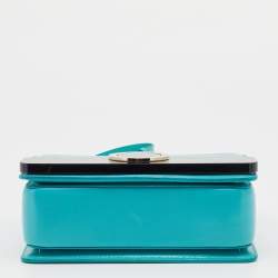 Pre Owned Bvlgari Turquoise Leather Crossbody Bag