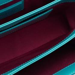 Pre Owned Bvlgari Turquoise Leather Crossbody Bag