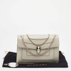 Bvlgari Off-White Leather Medium Serpenti Forever Shoulder Bag