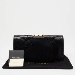 Bvlgari Black Python Leather Lipstick Clutch