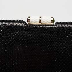 Bvlgari Black Python Leather Lipstick Clutch