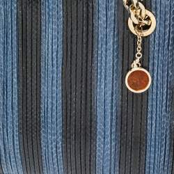 Bvlgari Blue/Black Python And Leather Chain Handle Tote