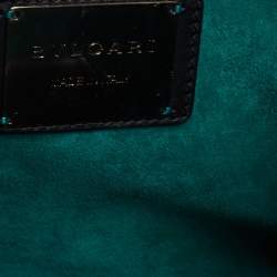 Pre Owned Bvlgari Black Leather and Calf Hair Serpenti Scaglie Tote