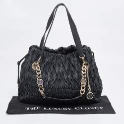 Pre Owned Bvlgari Black Quilted Leather Monette Tote