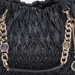 Pre Owned Bvlgari Black Quilted Leather Monette Tote