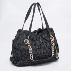 Pre Owned Bvlgari Black Quilted Leather Monette Tote