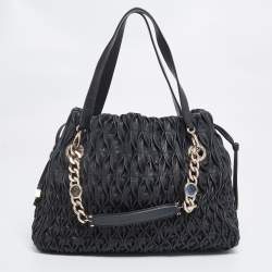 Pre Owned Bvlgari Black Quilted Leather Monette Tote