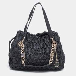 Pre Owned Bvlgari Black Quilted Leather Monette Tote
