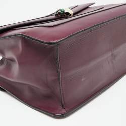Bvlgari Plum Leather Large Serpenti Forever Flap Tote
